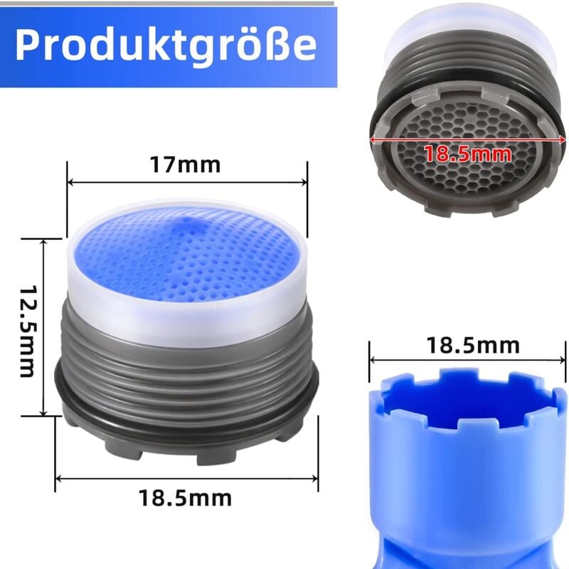 M18.5 Faucet Aerator 6-Pack External Thread Water Saver with 2 Aerator Keys V1188-CE-Y1217-00429