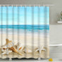 Waterproof Anti-Mildew Shower Curtain 200x240 cm Beach Elegant Pattern V1188-CE-Y1300096