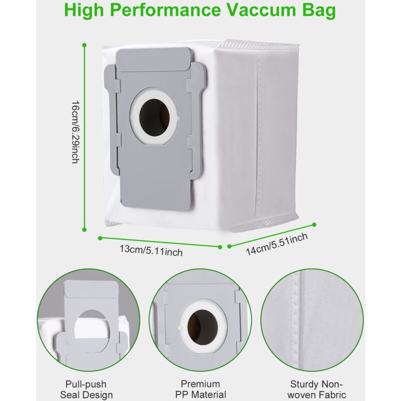 iRobot Roomba Clean Base Vacuum Bags 10-Pack Compatible with i3 i4 i6 i7 i8 j7 S9 E5 E6 E7 V1188-CE-Y1300166