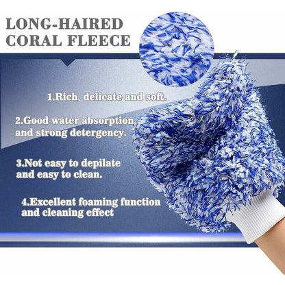 Microfiber Car Wash Mitt Gloves Super Absorbent Chenille for Kitchen and Auto Cleaning V1188-CE-Y710-00693