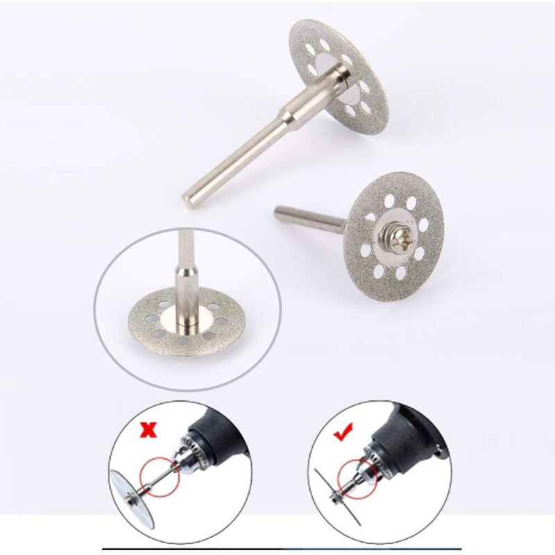 Diamond Cutting Discs 32pcs with 4 Mandrels 16-60mm for Glass Stone Wood Metal Ceramic V1188-CE-Y710-07212