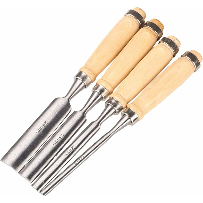 Wood Carving Chisel Set 4pcs Iron Hollow Woodworking Tools 6mm 12mm 18mm 24mm V1188-CE-Y710-08199