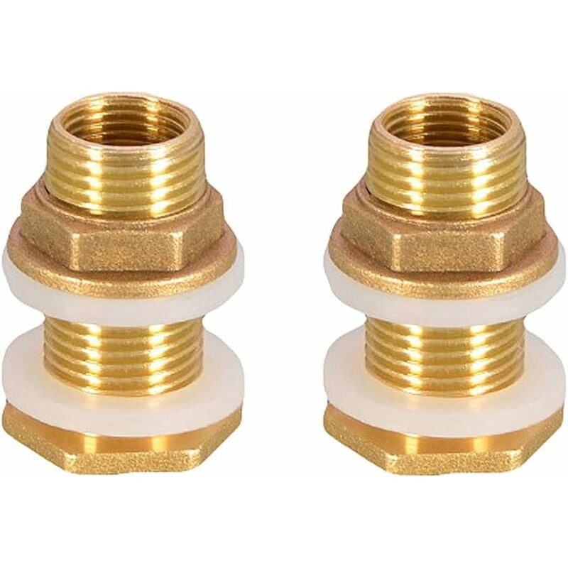 St Water Feed-through 4.2cm 1/2"" Brass Water Connection for Faucet / Barrel / Rainwater Tanks V1188-CE-Y710-09919