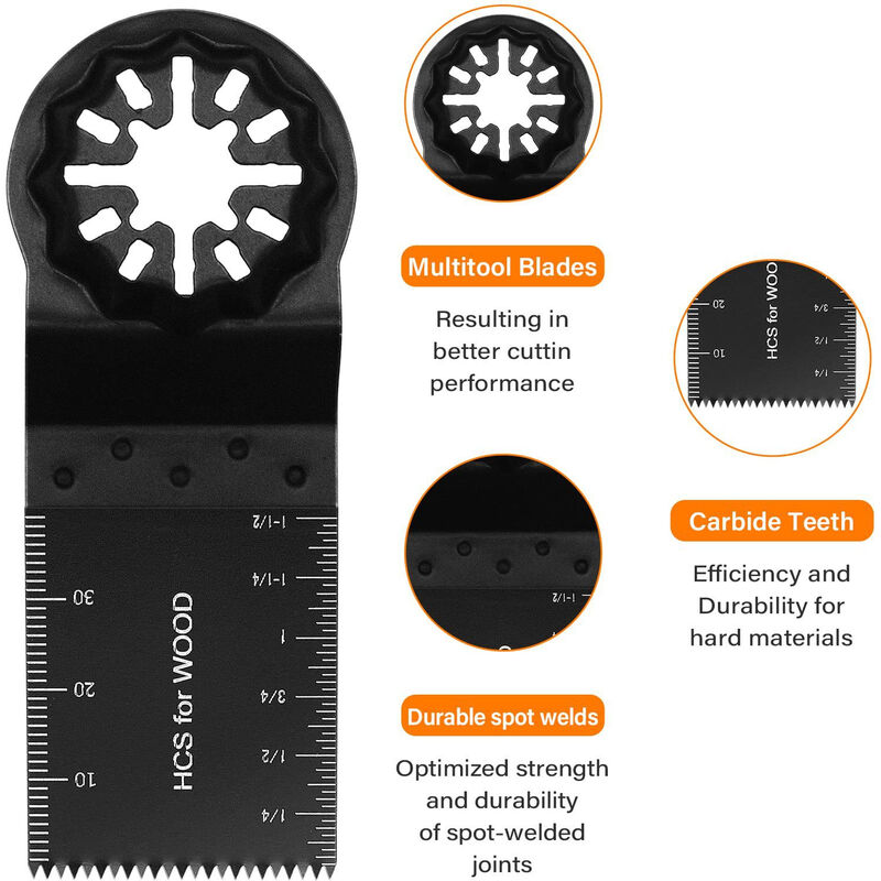 10pcs Oscillating Saw Blades, Oscillating Multitool Accessory Set, Universal Saw Blade for Dremel, Bosch, V1188-CE-Y819-19