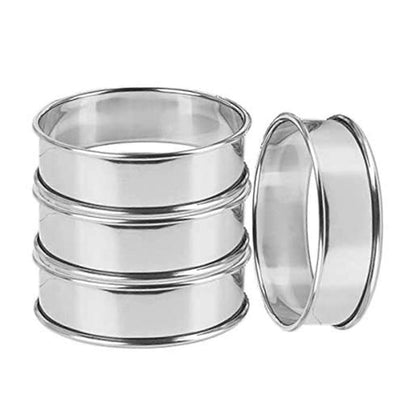 4pcs Stainless Steel Muffin Rings Nonstick Muffin Rings Pastry Rings for Home Baking V1188-CE-Y917-00175