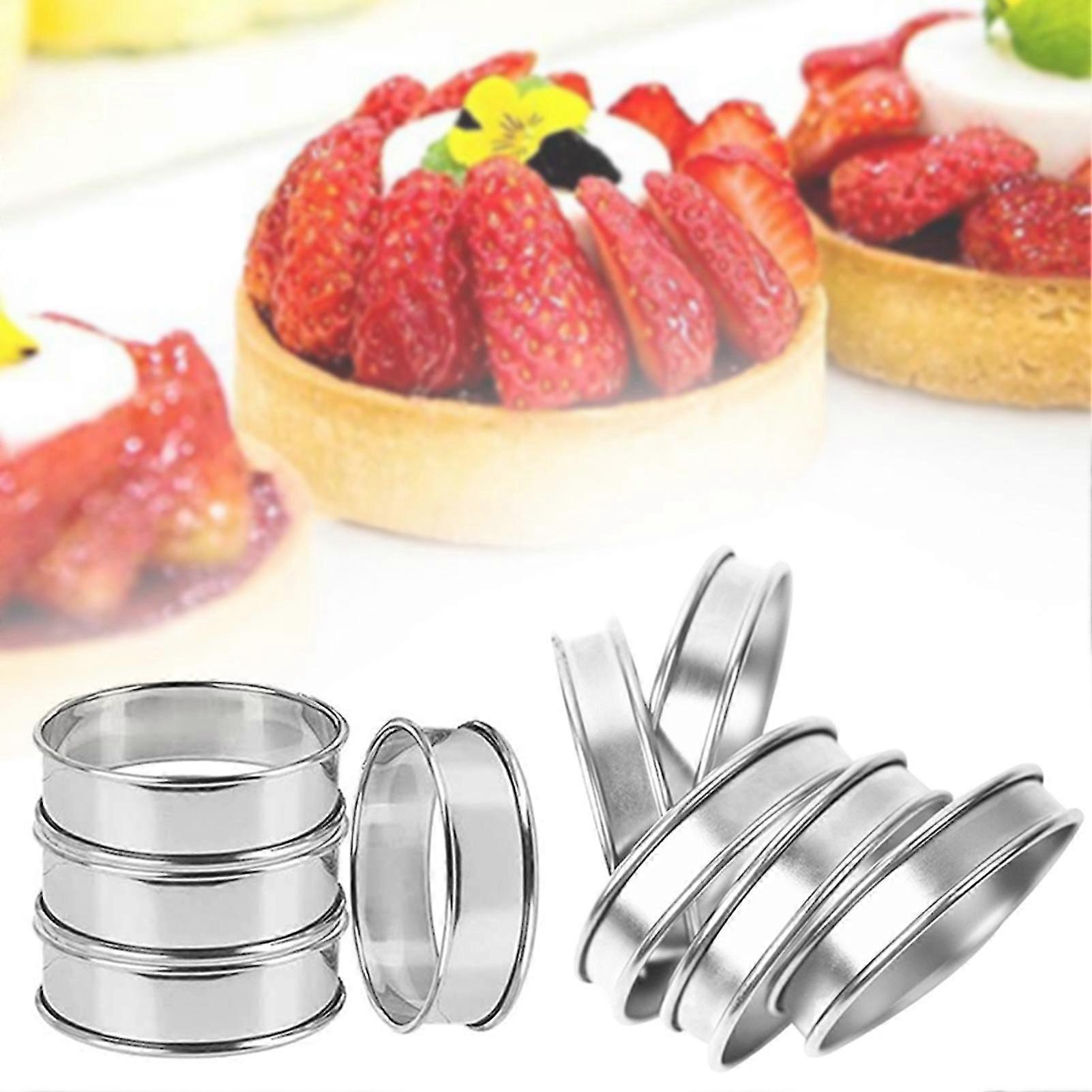 4pcs Stainless Steel Muffin Rings Nonstick Muffin Rings Pastry Rings for Home Baking V1188-CE-Y917-00175