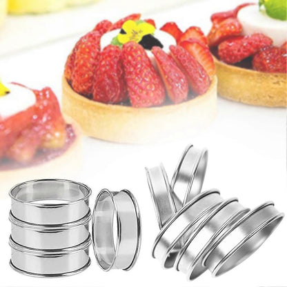 4pcs Stainless Steel Muffin Rings Nonstick Muffin Rings Pastry Rings for Home Baking V1188-CE-Y917-00175
