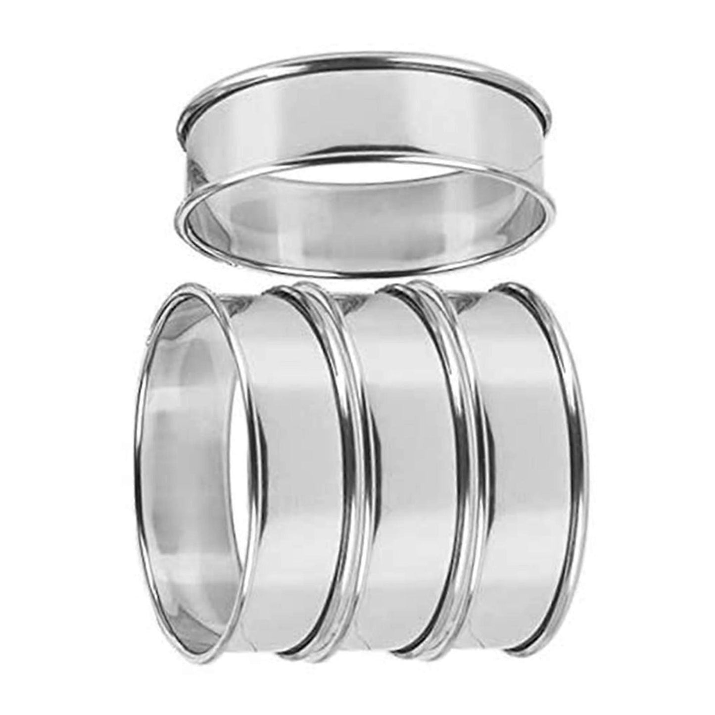 4pcs Stainless Steel Muffin Rings Nonstick Muffin Rings Pastry Rings for Home Baking V1188-CE-Y917-00175