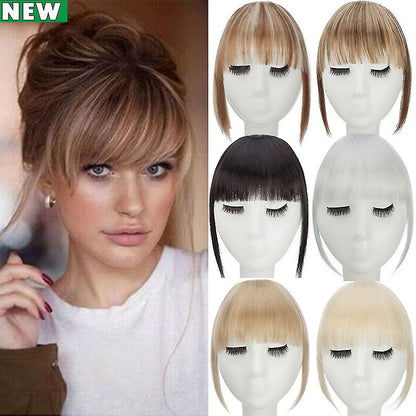 Clip In Hair Bangs Extensions 28cm Black Brown French Bangs Hair Pieces V1188-CE-Y919-00688-2