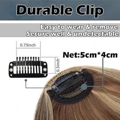 Clip In Hair Bangs Extensions 28cm Black Brown French Bangs Hair Pieces V1188-CE-Y919-00688-2