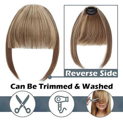 Clip In Hair Bangs Extensions 28cm Black Brown French Bangs Hair Pieces V1188-CE-Y919-00688-2