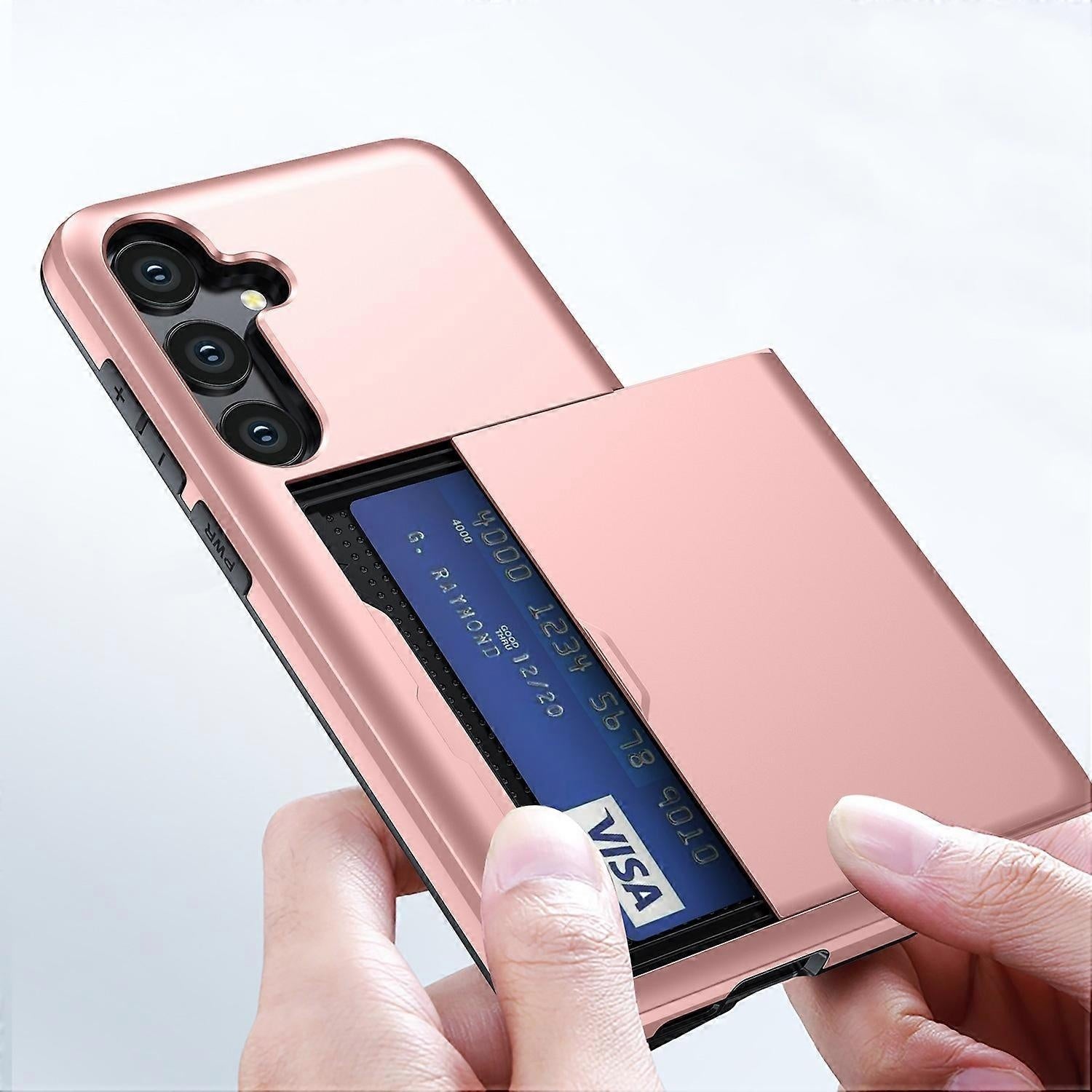 Compatible with Samsung Galaxy A16 5G 4G Compatible Case with Card Holder TPU PC Back Cover Rose Gold V1188-CE-Y927-01814-7