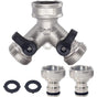 2-way Brass Hose Splitter with Quick Connect for 3/4"" V1188-CE-YM500065
