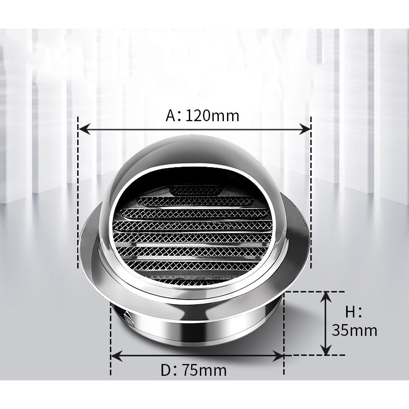 Stainless Steel Ventilation Grille 80mm Durable Airflow Equipment V1188-CE-YM500707