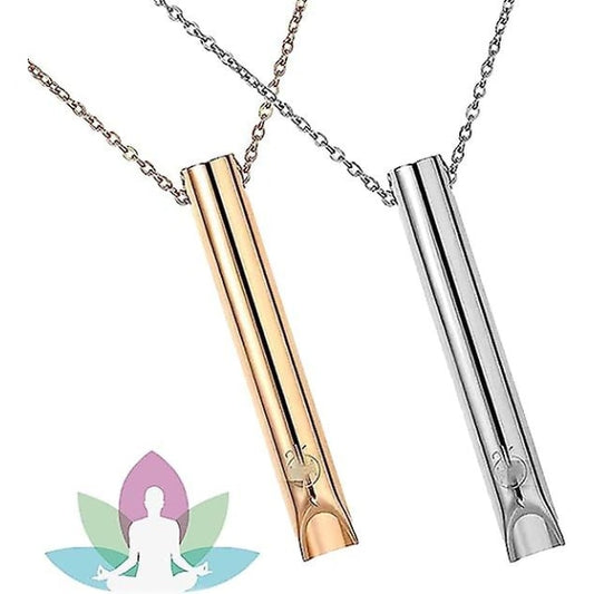 2pcs Breathing Necklace, Anxiety Necklace for Women, Stress Relief Mindful Breathing Necklace Stainless Steel V1188-CE06-34560