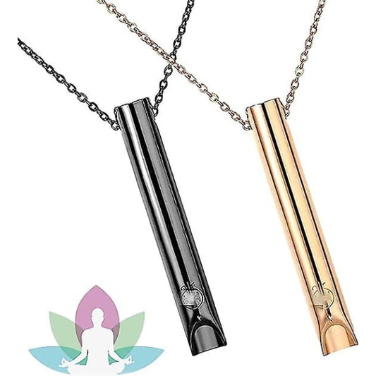 2pcs Breathing Necklace, Anxiety Necklace for Women, Stress Relief Mindful Breathing Necklace Stainless Steel V1188-CE06-34561