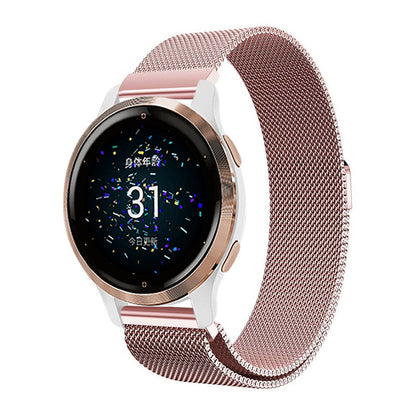 Garmin Venu 2 2S SQ Compatible Milanese Magnetic Stainless Steel Bracelet Silver V1188-CE06-38479