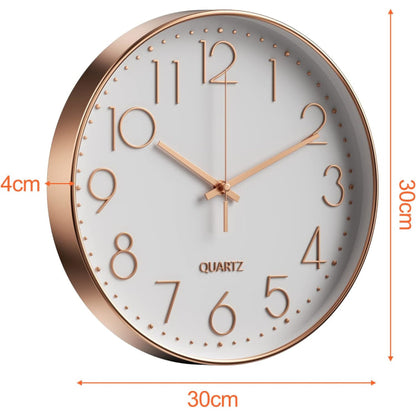 Minimalist Wall Clock (Silver), 30 cm (12 inches) Modern Silent Wall Clock, Silent Quartz Movement V1188-CE06-40848