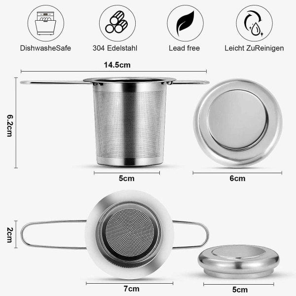 Tea filter, stainless steel tea strainer, tea strainer, tea infuser Tea strainer with lock, tea filter with V1188-CE06-42704