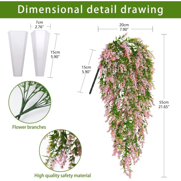 UV Resistant Artificial Hanging Plants, Set of 2 V1188-CE06-42932