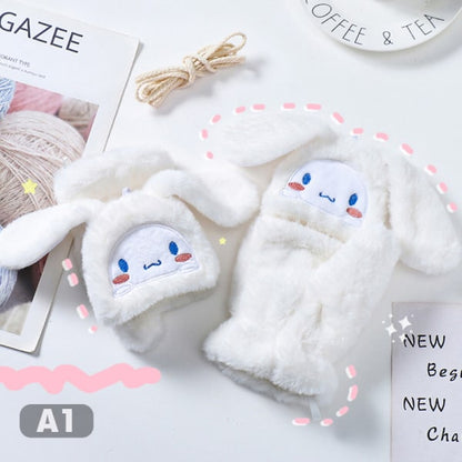 Sanrio Cinnamoroll Kawaii Flannel Gloves Y2k Harajuku Style Soft White V1188-CE06-43526