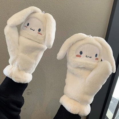 Sanrio Cinnamoroll Kawaii Flannel Gloves Y2k Harajuku Style Soft White V1188-CE06-43526