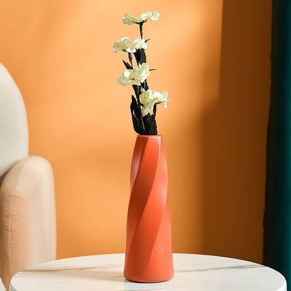 Plastic Vase Imitation Ceramic Flower Pot Table Arrangement Dark Blue V1188-CE06-44416