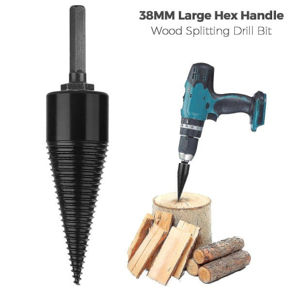Industrial wood drill bits, wood cones, hexagonal shank, wood splitter, screw splitter, 38 mm V1188-CE06-48871