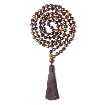 108 Mala Bead Necklace, Tibetan Prayer Beads in Natural Stone V1188-CE06-49112