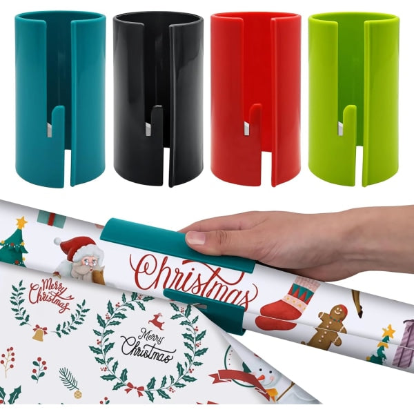 4-pack Sliding Wrapping Paper Cutters - Portable Gift Wrapping Paper Roll Cutter for Christmas and Birthday V1188-CE06-49260