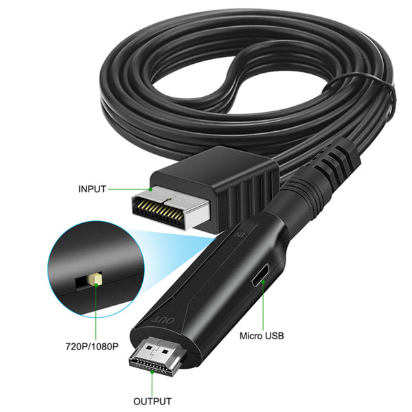 For PS1/for PS2 to HDMI Compatible Adapter Converter Up to 1080P Output Support PS1/for PS2 (480i/480p/576i) V1188-CE06-55695