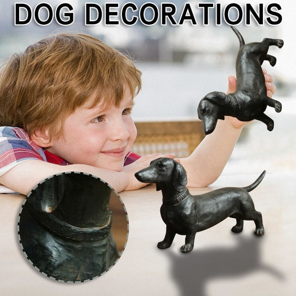 Resin Dachshund Statue Antique Collectible Ornament V1188-CE06-56114