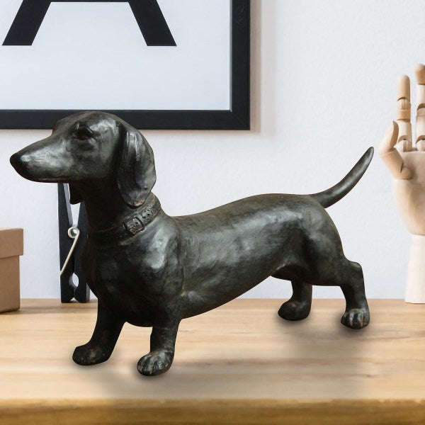 Resin Dachshund Statue Antique Collectible Ornament V1188-CE06-56114