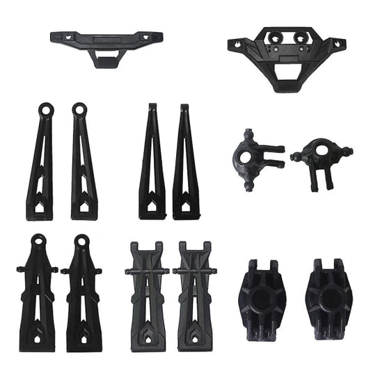 XLH Hosim 9125 RC Car Parts Kit, 14pcs Black Control Arms, Stub Axle, Bumper, Compatible with Hosim 9125 V1188-CE06-69789