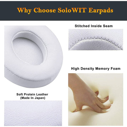 Compatible with Beats Solo 2 Solo 3 Replacement Ear Pads White CDQ V1188-CE34-001012
