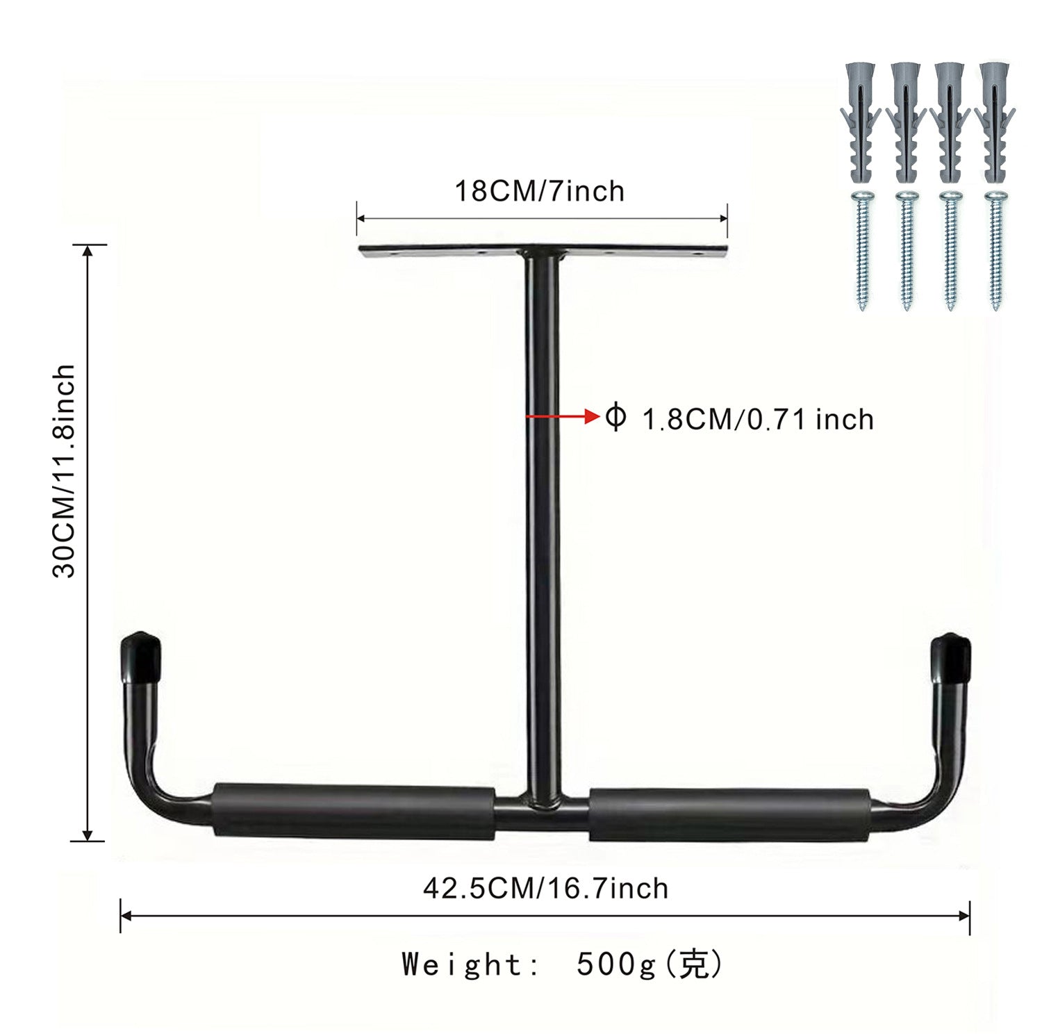 Heavy Duty Steel Storage Hook for Ceiling Rack Compatible with Hanging Bikes Tools Snowboard Fishing Rods V1188-CE34-K00010-1