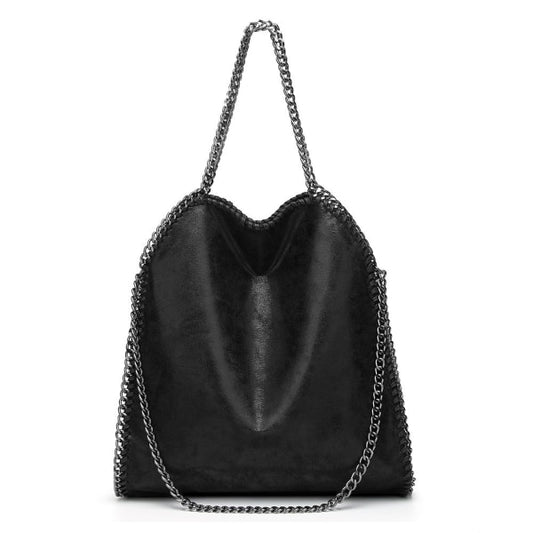 Shoulder bag women chain luxury handbag chain soft bag crossbody bag women handbag Black-WELLNGS V1188-CE50-00448
