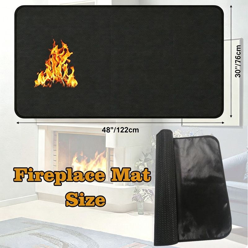 Fireproof Fireplace Hearth Mat, Fireplace Hearth Rug, Fire Resistant Rectangular Fire Pit, Heated Floor Mat V1188-CYX-DP-216