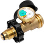 Universal Fit POL Propane Tank Adapter with Gauge - Converts POL LP Tank Service Valve to QCC1 / Type 1, Old V1188-CYX-DP-286