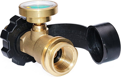 Universal Fit POL Propane Tank Adapter with Gauge - Converts POL LP Tank Service Valve to QCC1 / Type 1, Old V1188-CYX-DP-286