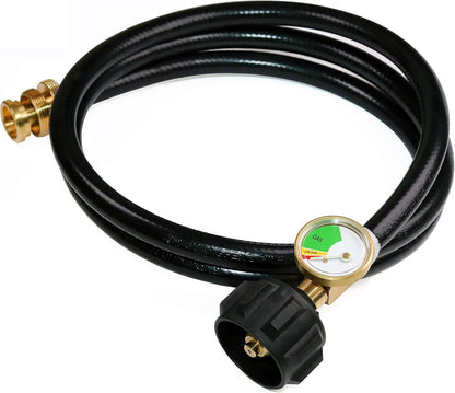 5 FT Propane Hose Adapter with Propane Tank Gauge for Weber Q1200, 1000 Propane Grill, 1 lb to 20 lb Propane V1188-CYX-DP-290