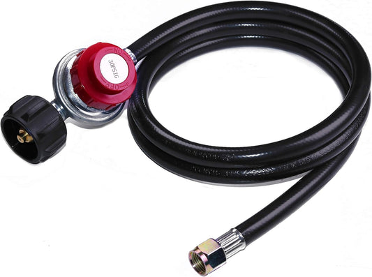 0-30 PSI Adjustable Propane Regulator with 4 Feet QCC1/Type1 Hose - Fits for Propane Burner Turkey Fryer V1188-CYX-DP-300