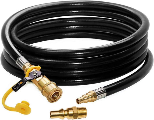 12 FT RV Propane Quick Connect Hose, RV Quick Connect Propane Hose, Quick Disconnect Propane Hose Extension - V1188-CYX-DP-309