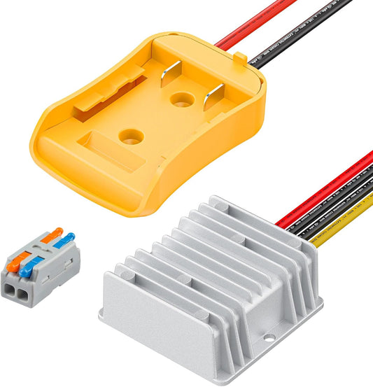 20V to 12V Step-Down Converter for Dewalt Battery, DC Power Adapter, Voltage Reducer Transformer 180W Buck V1188-CYX-DP-376