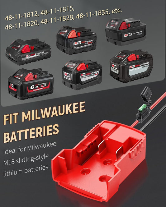 Power Wheel Adapter for Milwaukee M18 Battery, Peg-Perego Milwaukee Battery Adapter with Original Wire V1188-CYX-DP-378