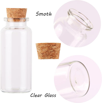 30ml Cork Stoppers Glass Bottles, Small Jars for Candy Wishing Bottle Wedding Favors (12 Sets) V1188-CYX-DP-456