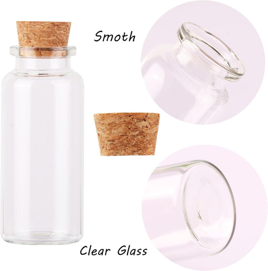 30ml Cork Stoppers Glass Bottles, Small Jars for Candy Wishing Bottle Wedding Favors (12 Sets) V1188-CYX-DP-456