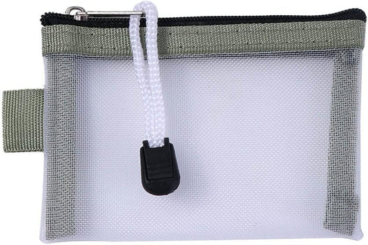 Green Small Zipper Pouch Mini Mesh Zipper Coin Purse Nylon Mesh Card Storage Bags Small Portable Cosmetic V1188-CYX-DP-494