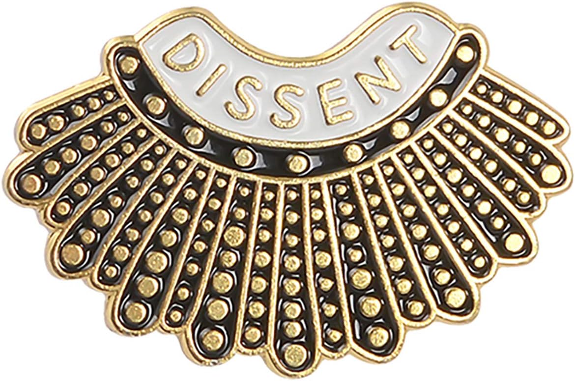Enamel Pins - RBG Dissent Collar Pin & Female Justice Brooch V1188-CYX-DP-685