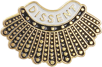 Enamel Pins - RBG Dissent Collar Pin & Female Justice Brooch V1188-CYX-DP-685